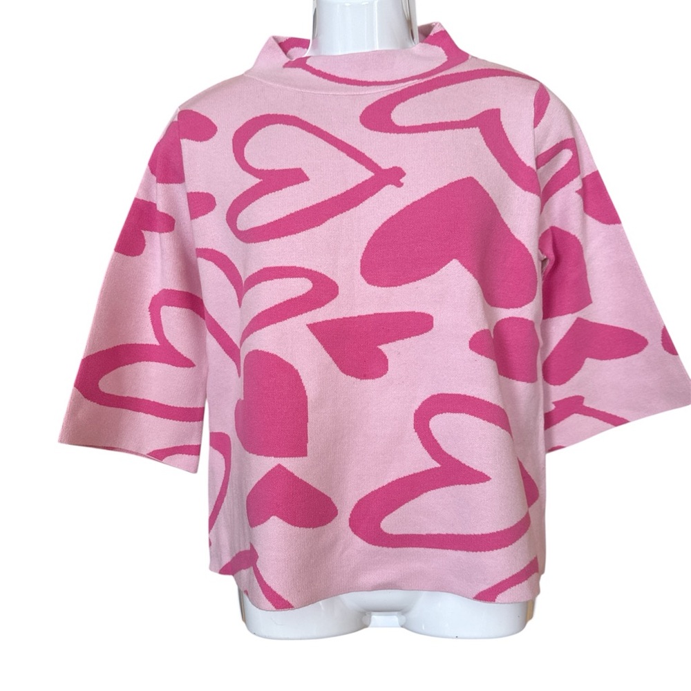 Fate Pink Heart Print Top